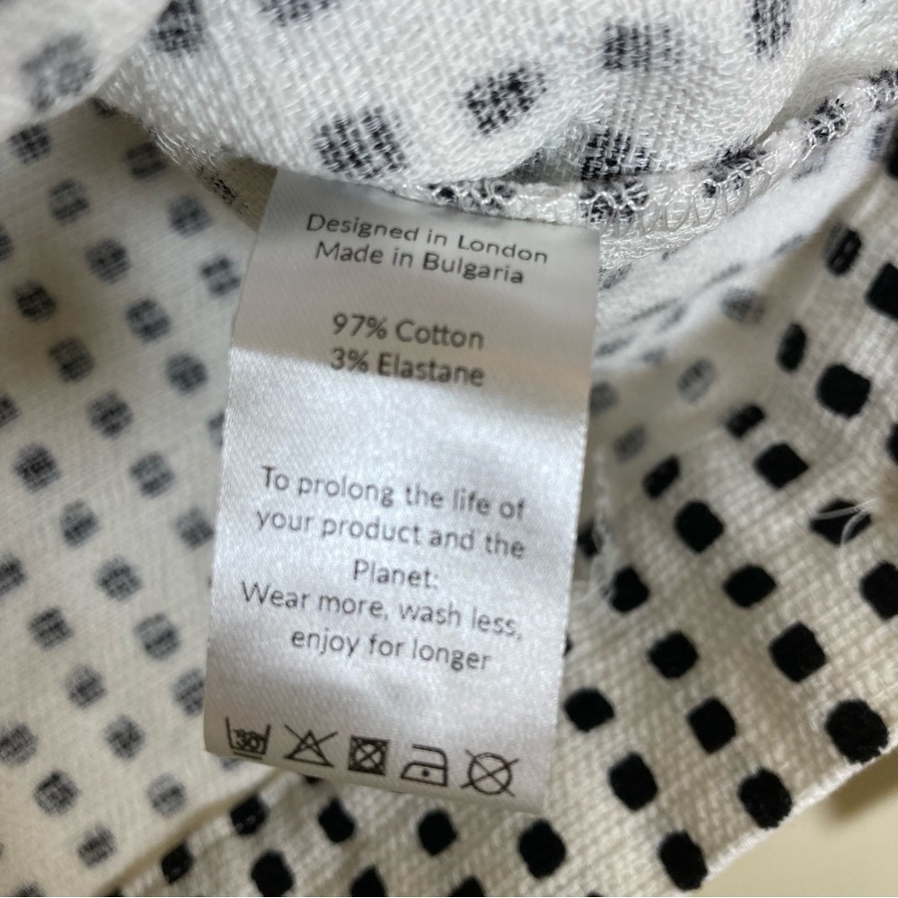 Saint + Sofia Cropped Polka Dot Jacket Tweed Black White Cotton Stretch Size 6 - Picture 12 of 12